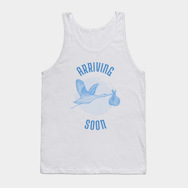 Baby Boy Arriving Soon Tank Top by KazSells